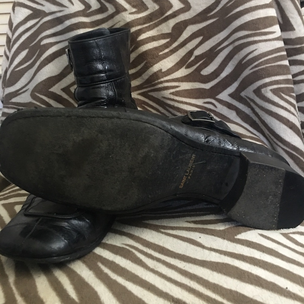 SAINT LAURENT Miles 30 Zip Eel Skin Boots - Picture 5 of 10